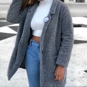 Gray trench-coat